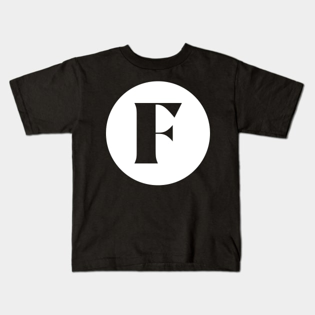 F (Letter Initial Monogram) Kids T-Shirt by n23tees